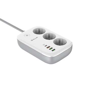 Tellur Smart Prelungitor WiFi 3 Porturi PD30W QC18W 2xUSB 2500W 2m